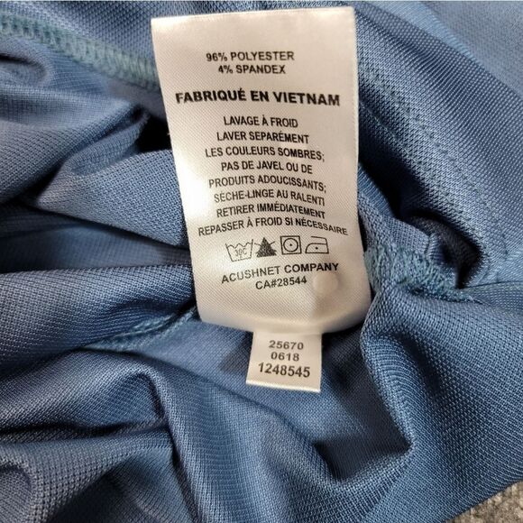 FootJoy Men's Golf Shirt Size L Blue Performance Polo With Pink Chest Pocket - Picture 13 of 13